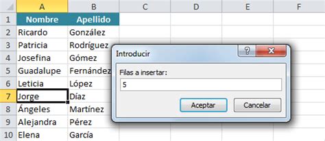 comando para insertar filas en excel|Cómo insertar varias filas en Excel